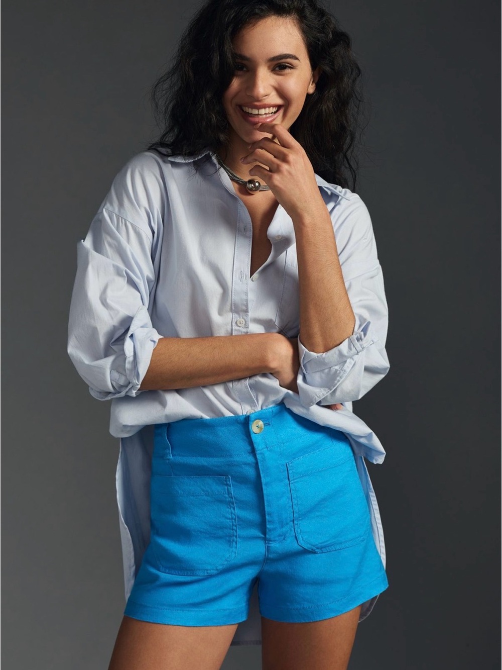 Bright Blue High-Waist Pocket Shorts (NWT)